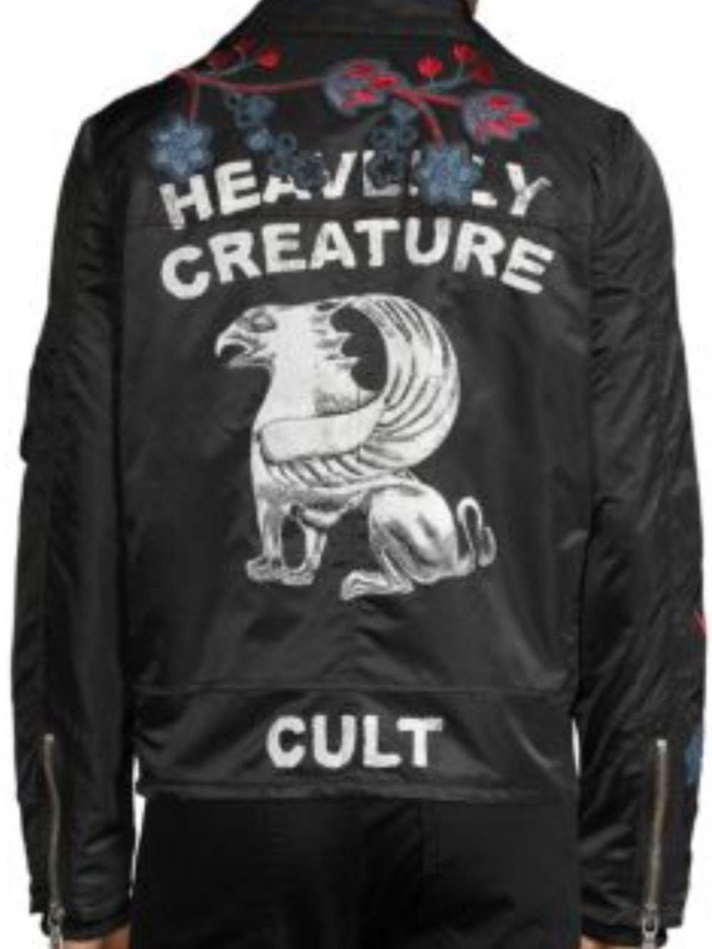 Cult of Individuality Black Embroidered 'Heavily Creature' Bomber Jacket!
